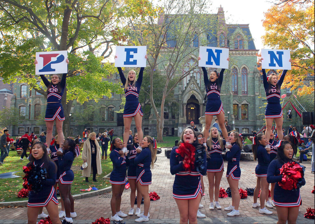 Penn Cheerleaders at Homecoming